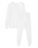 Ens. T-shirt ML + legging thermique - Blanc