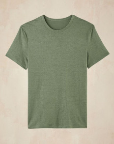 T-shirt col rond homme lin - Kaki