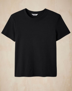 T-shirt épais en coton bio - Noir - Fabriqué en France