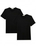 2x T-shirts Lin col V - Noir - Homme