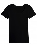 T-shirt col U - Noir