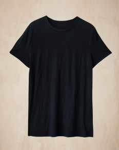 T-shirt en laine mérinos mixte - Noir
