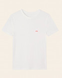 T-shirt brodé unisexe - Blanc - Poisson