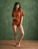 Top oversize coton modal - Terracotta