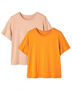 2x Top overzise coton modal Terracotta et Mordore