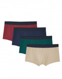 4x Boxers courts en Coton BIO - 4 couleurs