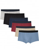 6x Boxers courts en Coton BIO - 6 couleurs