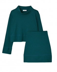 Ensemble mini jupe t-shirt cropped - Vert Cypès