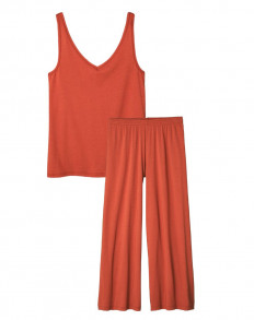 Ens. Nuit deb + pantalon - Terracotta