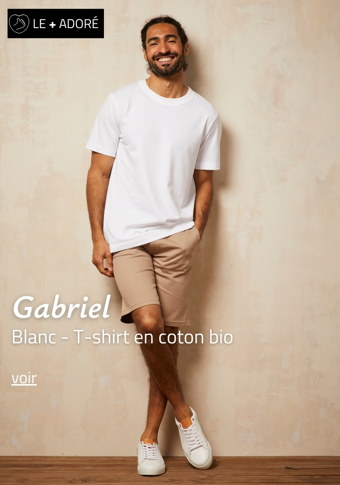T-shirt blanc Homme coton bio fabriqué en France | Eté Lemahieu
