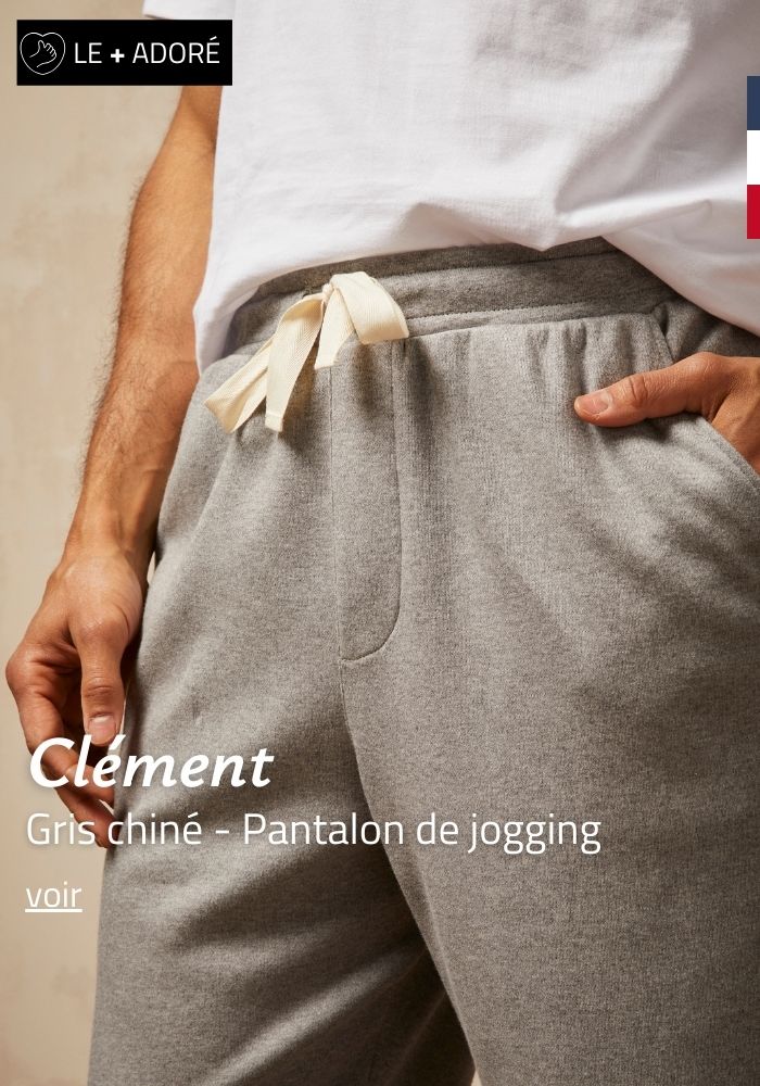 Jogging Homme Made in France - Gris chiné | Lemahieu