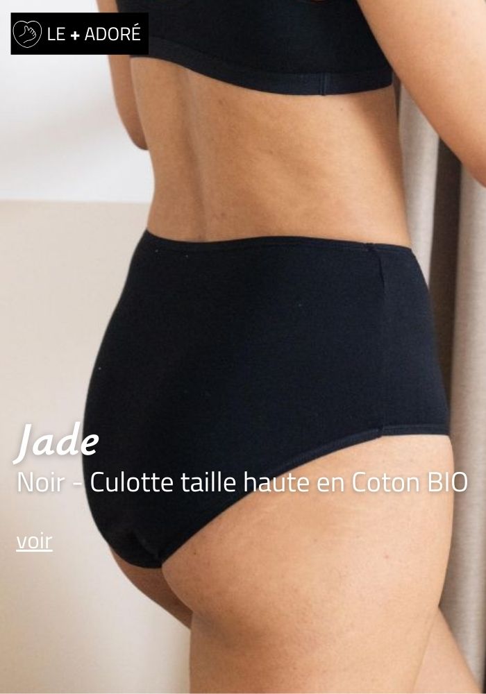 Culotte taille haute noire - Made in France | Lemahieu