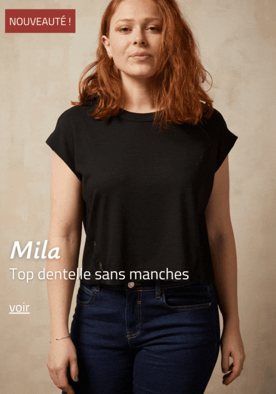 Top dentelle sans manches Made in France | Lemahieu